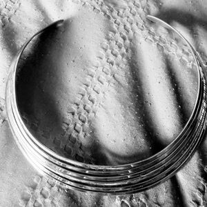 Multi-layered Sleek Silver Choker Necklace